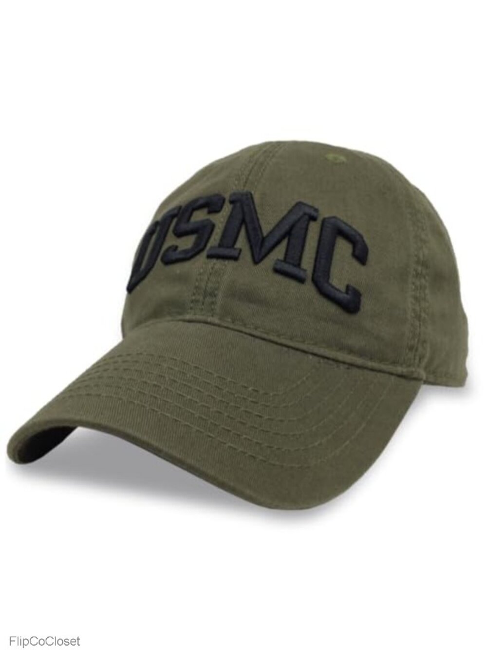 Cotton Twill Embroidered USMC Baseball Hat - Arch Design, Unstructured